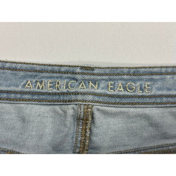 American Eagle Women's Wide Leg Crop Blue Denim Jeans - Size 20 Regular (38x27) - Picture 4 of 5